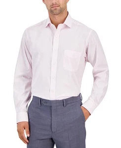 Club Room Mens Regular fit Dress Shirt Large 16.5 in 34-35 Light  Pink Solid - Picture 1 of 2
