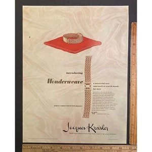 Correas de reloj para hombre Jacques Kreisler Wonderweave vintage impresas años 40 efímeras - Imagen 1 de 1