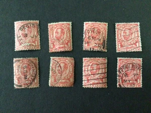 GB KGV Definitives DOWNEY HEAD 1911/13 1/2d Halfpenny GOOD DEAL 👍 🙏 8 pcs - Picture 1 of 1