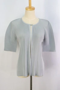 PLEATS PLEASE Gray Half Sleeve Cardigan Jacket ISSEY MIYAKE 156 9581 - Picture 1 of 6