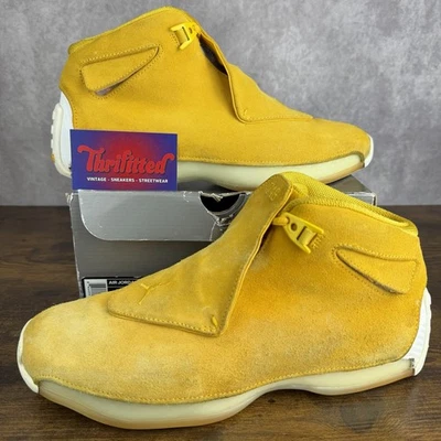 Zapatos para hombre Air Jordan 18 retro amarillo ocre gamuza talla 11,5 AA2494-701 OG raros Foto 1 de 4