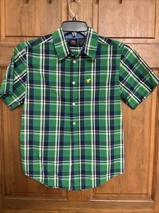 Wrangler Jean Co. Boys XL 14-16 Short Sleeve Green Plaid Shirt - Picture 1 of 4