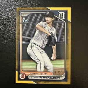 2024 Bowman Draft Ethan Schiefelbein 1st Bowman Paper Yellow 1/50 1st PRINT🔥🔥 - Picture 1 of 6