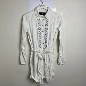 Elisabetta Franchi Romper Size 40 White Lyocell Italy Made Long Sleeve Belted - Picture 1 of 22