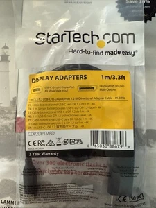 StarTech USB-C to DisplayPort 1m/3.3ft Display Cable CDP2DP1MBD - Picture 1 of 2