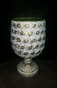 Mid Century Modern Art Vase Bubbles Gold White Green - Picture 1 of 4