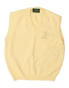 PETER SCOTT Mens Vest Tank Top Small Yellow Lambswool BT07 - Picture 1 of 3