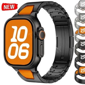Correa de metal de acero inoxidable para Apple Watch Ultra 3 2 Series 11/10/9/8/SE 3 - Imagen 1 de 29