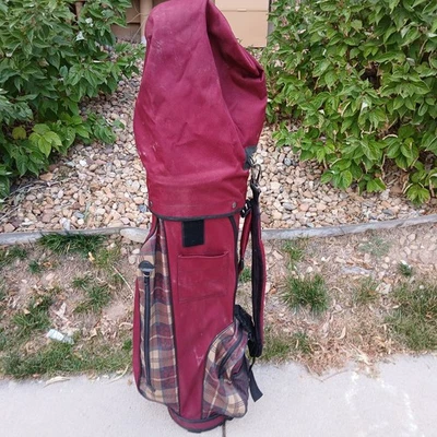 Knight Cart Bag 格子,单带高尔夫包 红色 3 路分隔器 — 第 1/4 张图片