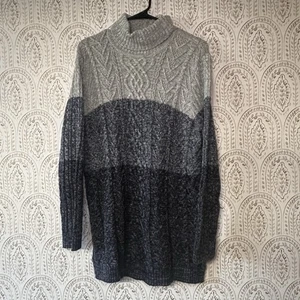Jeanne Pierre Damen Gr. Large Pullover Rollkragen Blau Langarm 100 Baumwolle - Bild 1 von 5