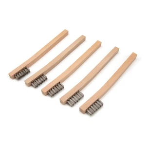 Steelman Acero Inoxidable 1200 Cerdas Cuenta Cepillo de Alambre Mango de Madera, Paquete de 5 99089 - Imagen 1 de 4