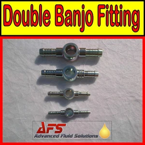Metric BANJO x TWO Hose Tail Fitting - Diesel Petrol Oil Tube Pipe, Fuel Filter - Picture 1 of 2