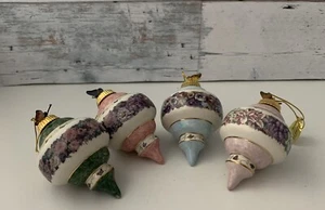 Juego de 4 de colección 1999 reliquia porcelana diseño floral ediciones Bradford 68852 - Imagen 1 de 7