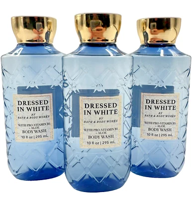 Bath & Body Works LOTE de 3 botellas de gel de ducha de lavado corporal vestido blanco 10 oz Foto 1 de 2