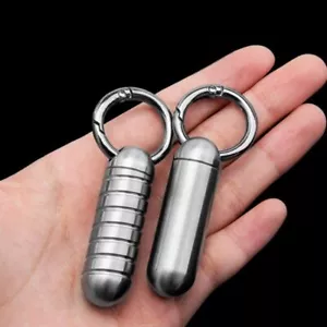 Titanium Pill Case Portable Keychain Waterproof Pill Holder Container Organizer - Picture 1 of 10