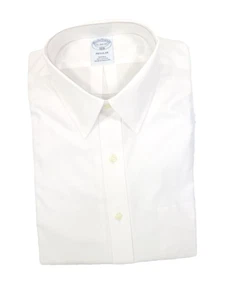 Brooks Brothers Regular Non-Iron All Cotton 15-34/35 Forward Point Collar White - Picture 1 of 9