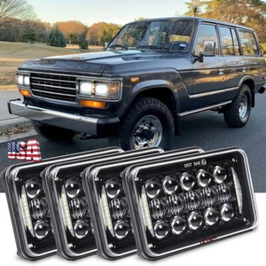 Newest 4pc 4x6" LED Headlights 5D Bulbs for Toyota Land Cruiser 1988 1989 1990 - Picture 1 of 12