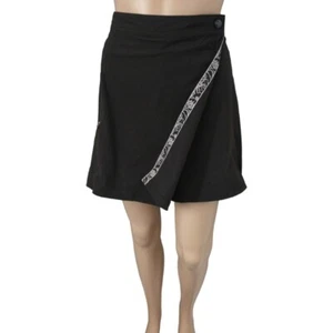 L.L. Bean Tennis Skort 8 M Short Skirt Golf Hiking Black Zipper Pockets Stretch - Picture 1 of 17