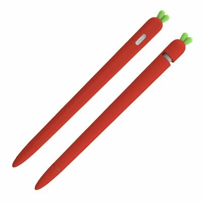 Cute Carrot Silicone Soft TPU Case For Apple Pencil 1st 2nd Gen Pen Holder Cover - Image 1 of 4