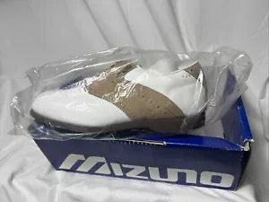 Mizuno MIZ Womans Fashionable Golf Shoes Size 8 White/Straw Color - Picture 1 of 4