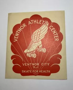 Adesivo anni 30-50 Ventnor Athletic Center NJ pattinaggio a rotelle etichetta pista decalcomania - Foto 1 di 5