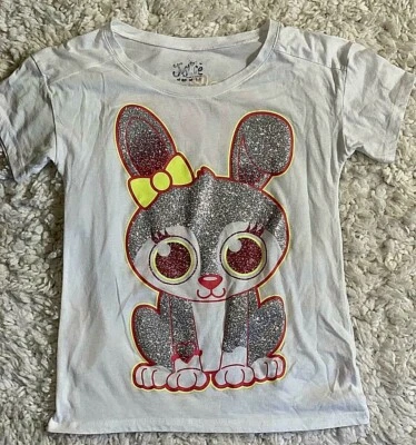 Camiseta blanca "A*" JUSTICIA conejito "algún conejito me ama" juvenil XL talla 14 Foto 1 de 3