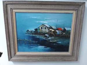 Hawaii Maui Küstenszene altes Dorf 20x24 - Bild 1 von 1