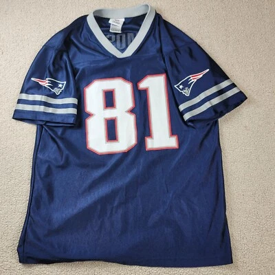 New England Patriots Jersey YOUTH Blue RANDY MOSS #81 NFL XL Extra Large - Image 1 of 4