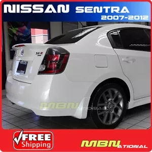 For 07-12 Nissan Sentra 4DR Sedan Rear Trunk Tail Wing Spoiler Primer Unpainted - Foto 1 di 2
