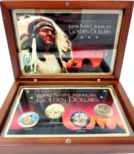 2009 Native American Golden Dollars Four Coin Box Set - Bild 1 von 5
