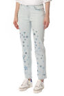 Stella Mccartney New Straight 7/8 Jeans Printed Stars Light Blue W25 Authentic