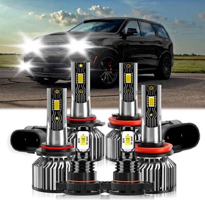 For Dodge Durango 2011-2012 6Pcs LED Headlight Bulb High Low Beam+Fog Light Kits - Foto 1 di 11