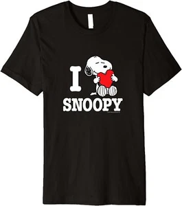 Peanuts Valentines I Love Snoopy Premium T Shirt Men - Picture 1 of 5
