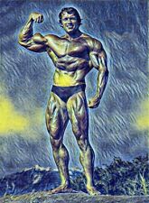 Hand painted portrait of Arnold Schwarzenegger 111x150cm, van Gogh style