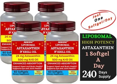 Nikoni Astaxanthin & Krill Oil for Joint & Heart Health, 240 Softgels - Image 1 of 4