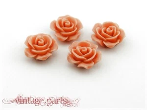 4 Cabochons als Rosen in apricot, 16 mm - Bild 1 von 1