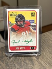 2021 Onyx Vintage College Auto ON CARD GREEN /50 Josh Whyle #CAJW TE
