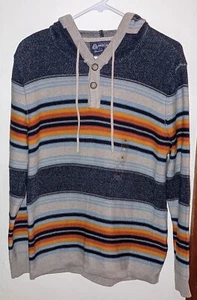 NWT American Rags Striped Cotton Henley Baja Style Pull Over Stripes Hoodie XL - Picture 1 of 3