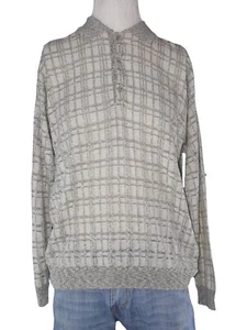 Rodes Maglioncino Polo Pullover Uomo Grigio Bianco Made Italy Vintage L Large - Picture 1 of 8