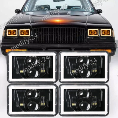 Faros LED 4X6" 4 piezas aptos para Chevrolet Monte Carlo 1980 1981 1982 1983 1984-1988 Foto 1 de 4