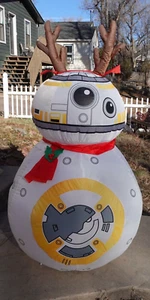 Gemmy Airblown 4.5' STAR WARS BB-8 w/ Antlers & Scarf Christmas Decor In Box - Picture 1 of 11