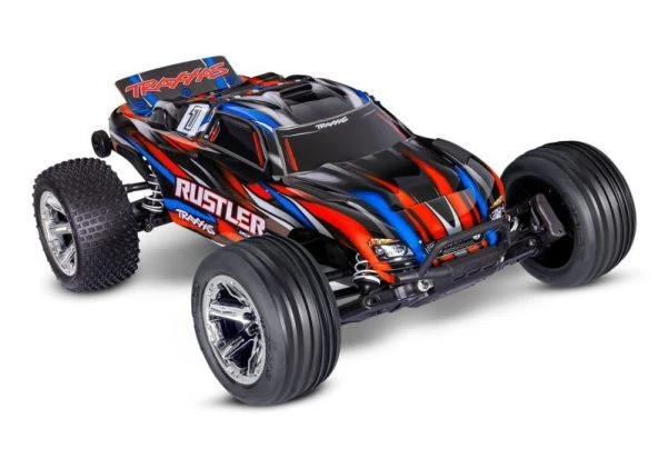 TRAXXAS Rustler 1/10 2WD Stadium-Truck rot RTR BL-2S Brushless, HD - Bild 1 von 1