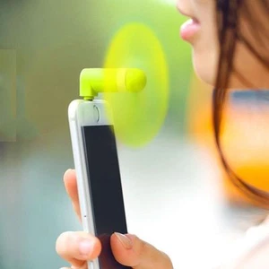 PORTABLE MOBILE PHONE POWERED AIR COOLING FAN 8 PINS FOR TRAVEL PICNIC - Picture 1 of 5