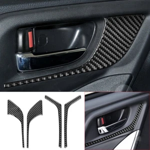4x Borde de panel de manija de puerta interior de fibra de carbono apto para Subaru Forester 2013-2018 - Imagen 1 de 12