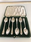 CASED SET OF 6 STERLING SILVER TEA SPOONS GOLF RELATED (SHEFFIELD 1933) 82G
