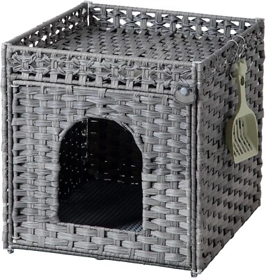 Caja de arena para gatos recinto caja de arena para gatos muebles ocultos con alfombrilla de arena para gatos, aprox. Foto 1 de 4