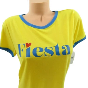 Jenni Sleepwear Fiesta Graphic Short Sleeve Ringer Pajama Top Yellow XL - Bild 1 von 10