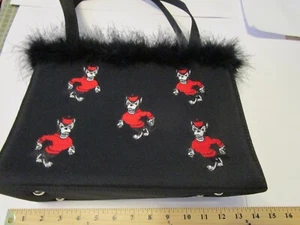 Vintage Noatd NC State Wolfpack Damen Handtasche gestickte Logos schwarz gebraucht, in einwandfreiem Zustand - Bild 1 von 11