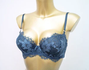 ULTIMO UNDERWIRED BALCONY BRA 32D LACE MIDNIGHT BLUE - Picture 1 of 2