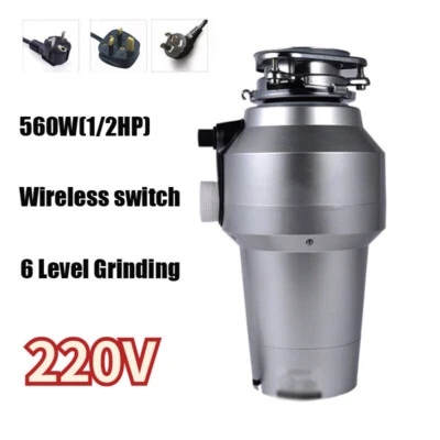 560W 1200 ML Household Garbage Disposer Home Kitchen Food Waste Disposal Crusher - Image 1 of 4